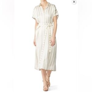 CO Ivory Striped Shirtdress no belt size smalll